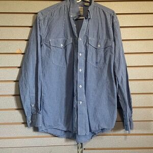 Roper Western Shirt Gingham Check‎ Button Up Long Sleeve Cowboy Small